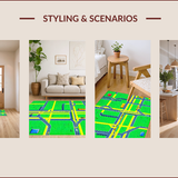 Whimsical Urban Landscape Tapestry(Green)