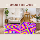 Ultra Soft Area Rug, Non Slip, Stain Resistant, Washable Area Rugs for Living Room, Bedroom, Dynamic Rainbow Splash Effect(Purple)