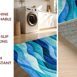 Ultra Soft Area Rug, Non Slip, Stain Resistant, Washable Area Rugs for Living Room, Bedroom, Fresh Aquatic Inspired Style(Blue)