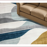 Ultra Soft Area Rug, Non Slip, Stain Resistant, Washable Area Rugs for Living Room, Bedroom, Stylish Minimalist Strokes Design(Blue)