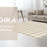 Ultra Soft Area Rug, Non Slip, Stain Resistant, Washable Area Rugs for Living Room, Bedroom, Warm Earth Toned Diamond Arrangement(Beige)