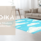 Ultra Soft Area Rug, Non Slip, Stain Resistant, Washable Area Rugs for Living Room, Bedroom, Vibrant Sky Blue Aesthetic(Blue)