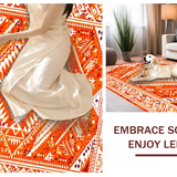Ultra Soft Area Rug, Non Slip, Stain Resistant, Washable Area Rugs for Living Room, Bedroom, Rustic Geometric Orange Elegance(Orange)