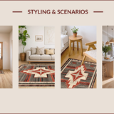 Ultra Soft Area Rug, Non Slip, Stain Resistant, Washable Area Rugs for Living Room, Bedroom, Modern Warm Tones Medallion(Red)