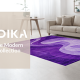 Ultra Soft Area Rug, Non Slip, Stain Resistant, Washable Area Rugs for Living Room, Bedroom, Artistic Luxe Ripple Effect(Purple)