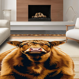 Ultra Soft Area Rug, Non Slip, Stain Resistant, Washable Area Rugs for Living Room, Bedroom, Distinctive Fluffy Highland Design(Brown)