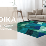Ultra Soft Area Rug, Non Slip, Stain Resistant, Washable Area Rugs for Living Room, Bedroom, Rustic Watercolor Trellis Design(Blue)