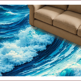 Ultra Soft Area Rug, Non Slip, Stain Resistant, Washable Area Rugs for Living Room, Bedroom, Beach-Themed Non-Slip Bedroom Area Carpet(Blue)