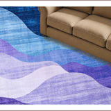 Ultra Soft Area Rug, Non Slip, Stain Resistant, Washable Area Rugs for Living Room, Bedroom, Elegant Modern Watercolor Swirl(Blue)