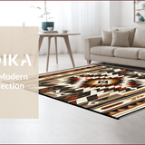 Ultra Soft Area Rug, Non Slip, Stain Resistant, Washable Area Rugs for Living Room, Bedroom, Rustic Earthy Tribal Motif(Beige)