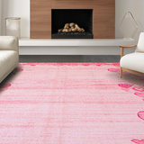 Ultra Soft Area Rug, Non Slip, Stain Resistant, Washable Area Rugs for Living Room, Bedroom, Cute Cozy Warmth Design(Pink)