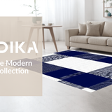 Elegant Minimalist Blue Plaid Design(Blue)