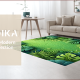 Ultra Soft Area Rug, Non Slip, Stain Resistant, Washable Area Rugs for Living Room, Bedroom, Tropical Palm Leaf Kitchen Non-Slip Runner Rug(Green)