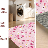 Ultra Soft Area Rug, Non Slip, Stain Resistant, Washable Area Rugs for Living Room, Bedroom, Elegant Floral Contemporary Style(Pink)
