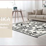 Ultra Soft Area Rug, Non Slip, Stain Resistant, Washable Area Rugs for Living Room, Bedroom, Luxurious Black and White Medallion(Black)