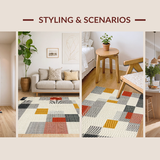 Ultra Soft Area Rug, Non Slip, Stain Resistant, Washable Area Rugs for Living Room, Bedroom, Elegant White and Beige Trellis(Gray)