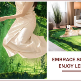 Ultra Soft Area Rug, Non Slip, Stain Resistant, Washable Area Rugs for Living Room, Bedroom, Charming Greenery Blossom Design(Green)