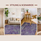 Ultra Soft Area Rug, Non Slip, Stain Resistant, Washable Area Rugs for Living Room, Bedroom, Contemporary Cozy Memory Foam Style(Purple)