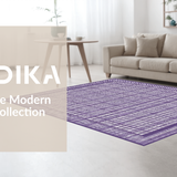 Ultra Soft Area Rug, Non Slip, Stain Resistant, Washable Area Rugs for Living Room, Bedroom, Chic Purple Trellis Motif(Purple)