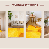 Ultra Soft Area Rug, Non Slip, Stain Resistant, Washable Area Rugs for Living Room, Bedroom, Abstract Yellow Living Room Non-Shedding Carpet(Yellow)