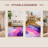 Ultra Soft Area Rug, Non Slip, Stain Resistant, Washable Area Rugs for Living Room, Bedroom, Vibrant Abstract Layered Design(Purple)