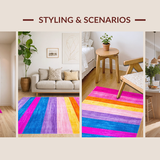 Ultra Soft Area Rug, Non Slip, Stain Resistant, Washable Area Rugs for Living Room, Bedroom, Charming Kid-Friendly Textured Art(Purple)