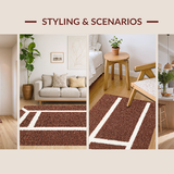 Ultra Soft Area Rug, Non Slip, Stain Resistant, Washable Area Rugs for Living Room, Bedroom, Playful Retro Sports Decor(Brown)