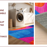 Ultra Soft Area Rug, Non Slip, Stain Resistant, Washable Area Rugs for Living Room, Bedroom, Vibrant Abstract Living Room Non-Shedding Area Rug(Blue)