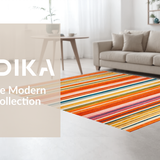 Ultra Soft Area Rug, Non Slip, Stain Resistant, Washable Area Rugs for Living Room, Bedroom, Cozy Tiled Design with Bright Accents(Orange)