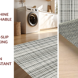 Ultra Soft Area Rug, Non Slip, Stain Resistant, Washable Area Rugs for Living Room, Bedroom, Black and White Striped Carpet, Geometric Pattern(Gray)
