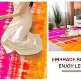 Ultra Soft Area Rug, Non Slip, Stain Resistant, Washable Area Rugs for Living Room, Bedroom, Lively Soft Ombre Effect Style(Orange)