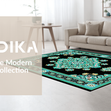 Artful Black and Teal Design Fusion(Black)