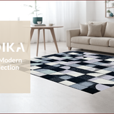 Ultra Soft Area Rug, Non Slip, Stain Resistant, Washable Area Rugs for Living Room, Bedroom, Modern Black and Grey Living Room Non-Shedding Rug(Black)