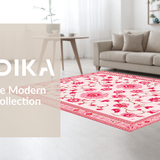 Ultra Soft Area Rug, Non Slip, Stain Resistant, Washable Area Rugs for Living Room, Bedroom, Delicate Nature-Inspired Decor(Pink)
