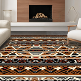 Ultra Soft Area Rug, Non Slip, Stain Resistant, Washable Area Rugs for Living Room, Bedroom, Warm Vibrant Floral Geometry(Brown)