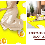 Ultra Soft Area Rug, Non Slip, Stain Resistant, Washable Area Rugs for Living Room, Bedroom, Contemporary Cheerful Egg Pattern(Yellow)