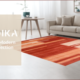Ultra Soft Area Rug, Non Slip, Stain Resistant, Washable Area Rugs for Living Room, Bedroom, Eclectic Modern Abstract Fusion(Red)