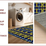 Ultra Soft Area Rug, Non Slip, Stain Resistant, Washable Area Rugs for Living Room, Bedroom, Non-Shedding Navy Yellow Meditation Space Rug(Blue)