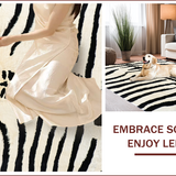 Ultra Soft Area Rug, Non Slip, Stain Resistant, Washable Area Rugs for Living Room, Bedroom, Bold Safari Style Narrow Space Rug(Black)