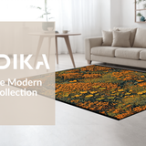 Ultra Soft Area Rug, Non Slip, Stain Resistant, Washable Area Rugs for Living Room, Bedroom, Rustic Soft Textured Motif(Orange)