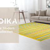 Ultra Soft Area Rug, Non Slip, Stain Resistant, Washable Area Rugs for Living Room, Bedroom, Chic Earthy Tones Design(Yellow)