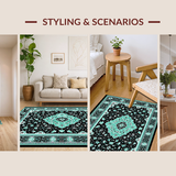 Elegant Teal and Black Medallion(Black)