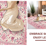 Ultra Soft Area Rug, Non Slip, Stain Resistant, Washable Area Rugs for Living Room, Bedroom, Elegant Diamond Trellis Aesthetic(Pink)