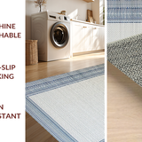 Ultra Soft Area Rug, Non Slip, Stain Resistant, Washable Area Rugs for Living Room, Bedroom, Vibrant Playful Lattice Composition(Ivory)