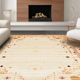 Ultra Soft Area Rug, Non Slip, Stain Resistant, Washable Area Rugs for Living Room, Bedroom, Serene Monochrome Curved Patterns(Beige)