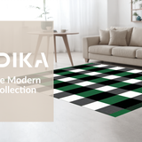 Elegant White Checkered Farmhouse Aesthetic(Green)