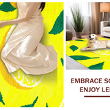 Ultra Soft Area Rug, Non Slip, Stain Resistant, Washable Area Rugs for Living Room, Bedroom, Playful Cozy Farmhouse Expression(Yellow)