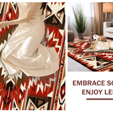 Ultra Soft Area Rug, Non Slip, Stain Resistant, Washable Area Rugs for Living Room, Bedroom, Southwest Inspired Geometric Elegance(Red)