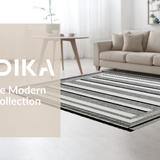 Ultra Soft Area Rug, Non Slip, Stain Resistant, Washable Area Rugs for Living Room, Bedroom, Reversible Laundry Room Mat Black White Striped Braided Patio Porch Rug(Black)