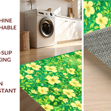 Ultra Soft Area Rug, Non Slip, Stain Resistant, Washable Area Rugs for Living Room, Bedroom, Whimsical Flower Circular Pattern(Green)